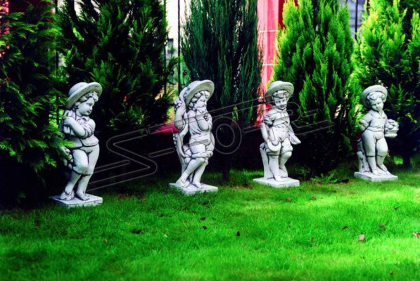 Junge 70cm Figur Statue Figuren Skulptur Statuen Garten Weiß Dekoration