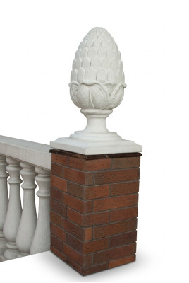 Gartenfigur Figur Stein Deko Garten Säule Skulptur Design Blume Abstrakt Neu