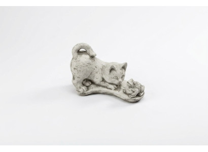 Garten Dekoration Katze Statue Skulptur Figuren Weiß Skulpturen Design