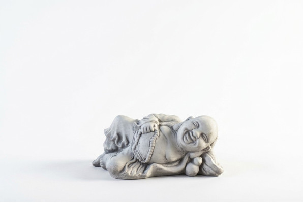 Figur Buddha Skulptur in Steinoptik. Große Skulptur für Garten Dekorative