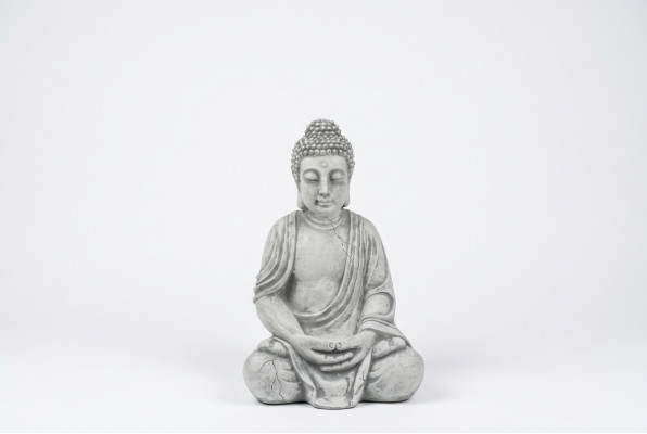 Figur Buddha Skulptur in Steinoptik. Große Skulptur für Dekorative Garten