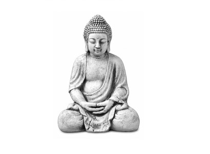Figur Buddha Skulptur in Steinoptik. Große Dekorative Skulptur für Garten