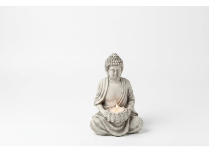 Buddha Skulptur Teelichter Kerze Ständer Große Skulptur Garten