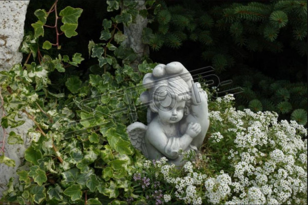 Grabengel Kreuz Grab Deko Grabschmuck Dekoration Klassisch Stein Statue