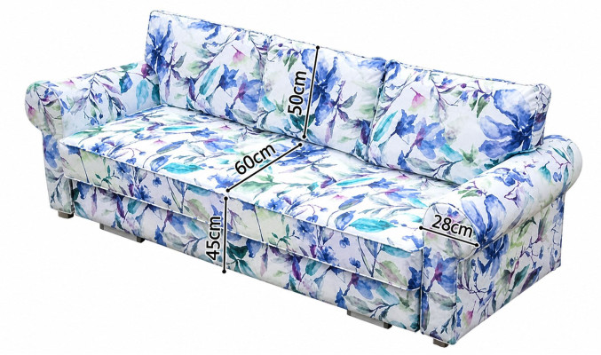 Couch Schlafsofa Sofa Blumen Wohnlandschaft Bettkasten Couchen Sofa