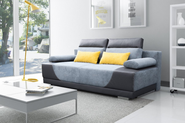 Schlafsofa Stoff Neu Garnitur Bettfunktion 3 Sitz Sofa Couch Textil Polster
