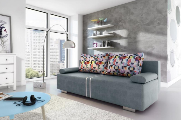 Schlafsofa Stoff Sofa Couch Textil Polster Neu Garnitur Bettfunktion 3 Sitz