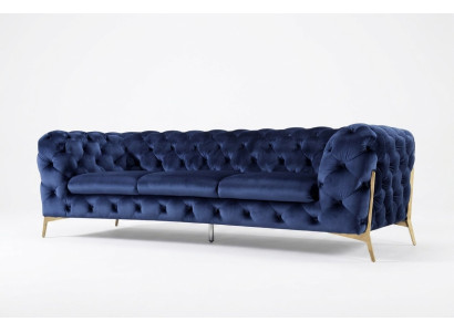 Luxus Textil Stoff Sofa Couch Polster Sitz 3+2 Garnitur Chesterfield Garnituren