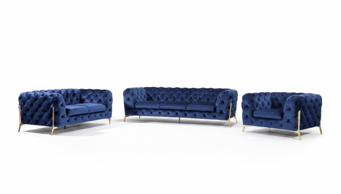 Luxus Textil Stoff Sofa Couch Polster Sitz 3+1 Garnitur Chesterfield Garnituren