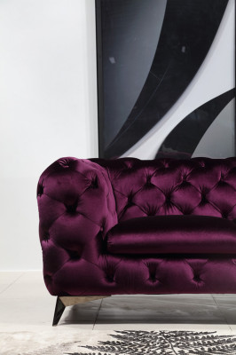 Luxus Textil Stoff Sofa Couch Polster Sitz 3+1 Garnitur Chesterfield Garnituren