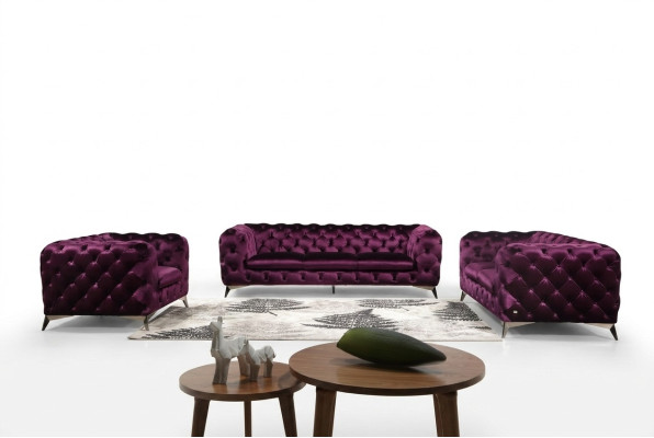 Luxus Hochwertige Sofa Couch Polster Sitz 3+2 Garnitur Chesterfield Garnituren