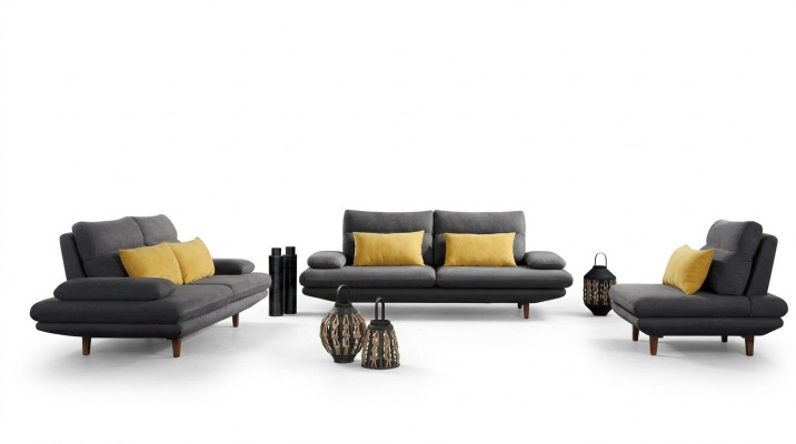 Sofa Couch Polster Sitz Design Garnitur 3+2+1 Textil Couchen Sofas Stoff