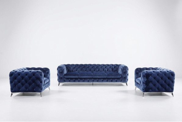 Sofa Chesterfield Couch Polster XXL Big Garnitur Textil 2+1+1 designer Couchen