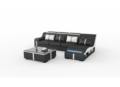 Eck Sofa Couch Polster Eck Sitz L Form Leder Garnitur Wohnlandschaft