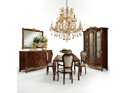 Esstisch + 8 Stühle Esszimmer Tisch Rokoko Barock Jugendstil