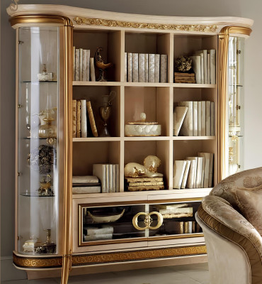 Bücherschrank Schrank Vitrine XXL Designer Möbel Luxus Barock Rokoko