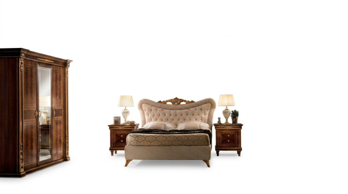 arredoclassic™ Schlafzimmer Set Modigliani Barock Rokoko Bett Nachttisch 4tlg.