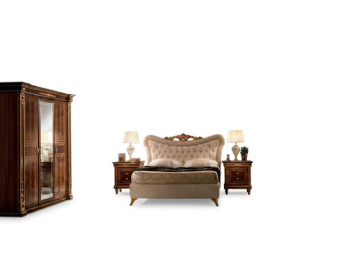 arredoclassic™ Schlafzimmer Set Modigliani Barock Rokoko Bett Nachttisch 4tlg.
