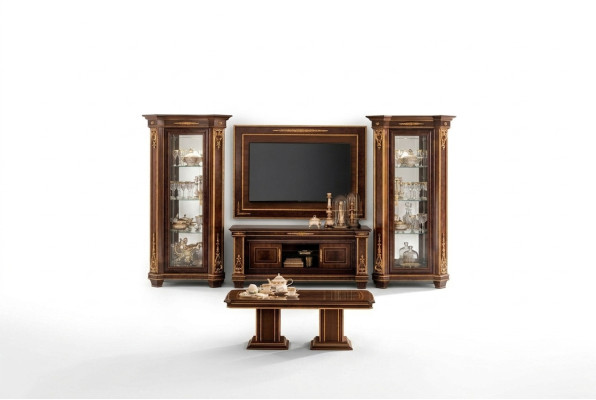 Wandschrank Wohnwand RTV Designer Möbel Wohnzimmer Vitrine Vitrinen