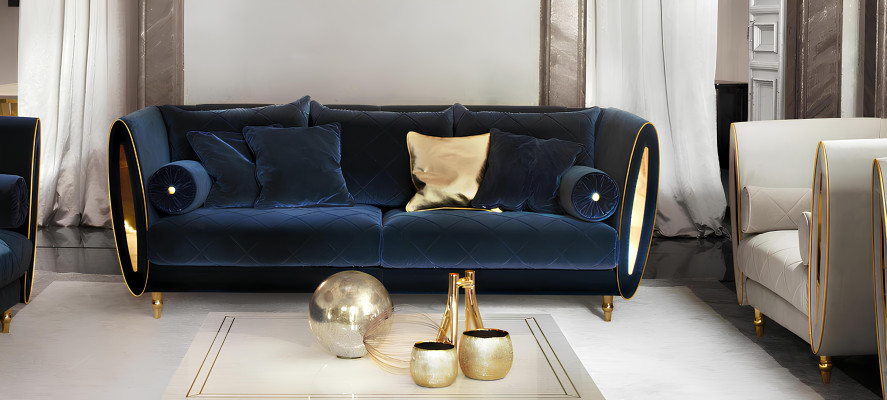 Sofagarnitur Sofa Couch 3 + 3 Wohnzimmer Designer Barock Möbel Classisch