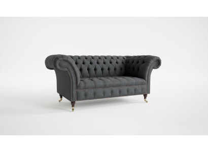 Chesterfield Textil Sofa 2 Sitzer Luxus Sofa Polster Sofas Design Stoffsofas