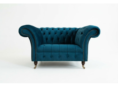Chesterfield Sessel Fernseh Couch 1 Sitzer Sofa Textil Stoff Couchen Polster 131