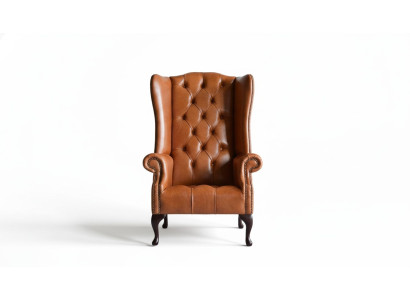 Luxus Ohrensessel Sessel 1 Sitzer Sofa Couch Leder Textil Polster Chesterfield
