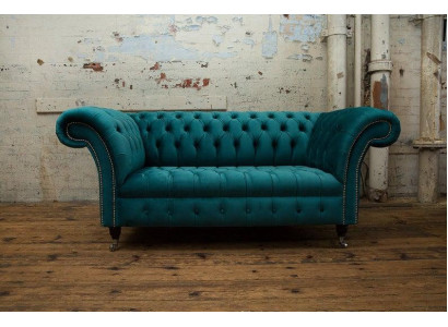 Chesterfield Polster Sofas Design Luxus Stoffsofas Textil Sofa 2 Sitzer Sofa Neu