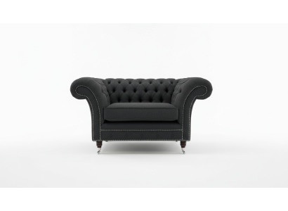 Chesterfield Sessel Fernseh Couch 1 Sitzer Sofa Textil Stoff Couchen Polster 201