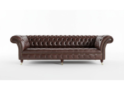 Chesterfield Braun Couch Sofa Polster 4 Sitzer Couchen Sitz Garnitur Sofas Neu