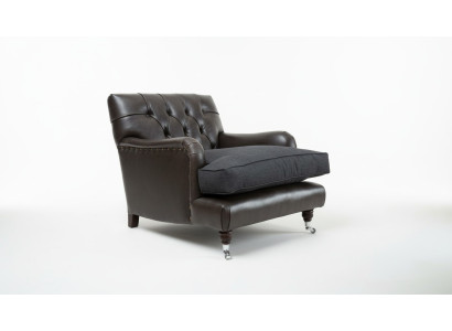 Lounge Club Sofa Sessel Couch Stuhl Fernseh Relax Leder Chesterfield Polster