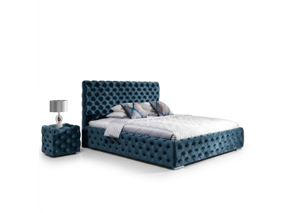 Chesterfield Polster Samt Velvet Doppel Bett Luxus Design Betten Doppel
