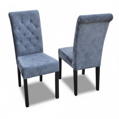 4x Chesterfield Stuhl Set Sitz Polster Garnitur Esszimmer Stühle Lehn Leder