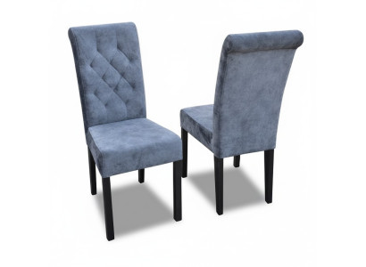 4x Chesterfield Stuhl Set Sitz Polster Garnitur Esszimmer Stühle Lehn Leder
