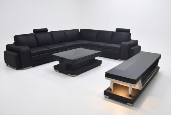 Leder Couch Wohnlandschaft Eck Garnitur Design Sofa L-Form A1109B Sofas Couchen