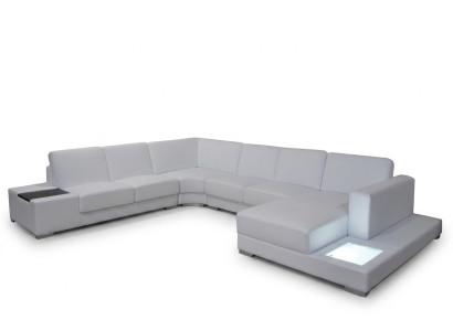 Ledersofa Couch Wohnlandschaft Ecksofa Garnitur Design Modern Sofa U-Form A1110