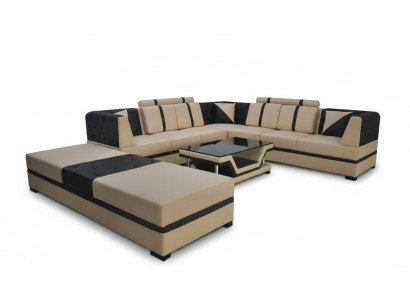 Leder Eck Sofa Couch Polster Sitz Wohn Landschaft Modern Design Möbel