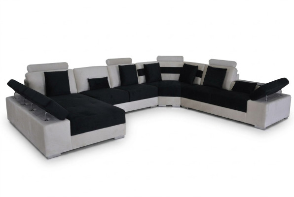 Ledersofa Couch Wohnlandschaft Eck Garnitur Design Modern Sofa U-Form K5014 Neu