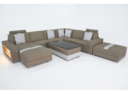Ledersofa Dekorative Couch Wohnlandschaft Eck Garnitur Design Modern Sofa