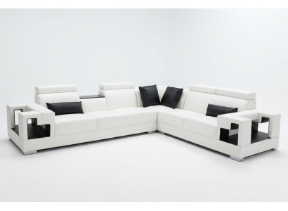 Ledersofa Couch Wohnlandschaft Eck Garnitur Design Modern Sofa L-Form K5001