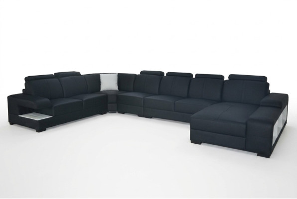 Leder Couch Polster Sitz Design Modern Eck Sofa U Form Wohnlandschaft