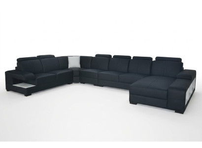 Leder Couch Polster Sitz Design Modern Eck Sofa U Form Wohnlandschaft