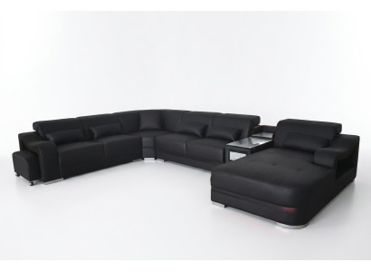 Leder Couch Polster Garnitur Sitz Design Modern Eck Sofa Wohnlandschaft U Form
