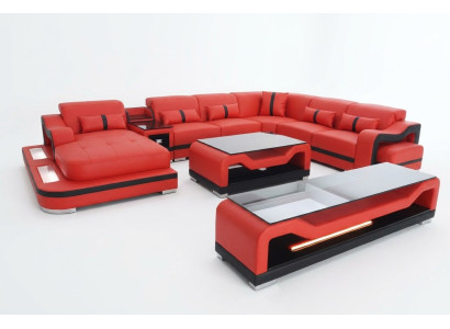 Leder Sofa Couch Polster Komplett Set Garnitur Wohnlandschaft Couchen Sofas