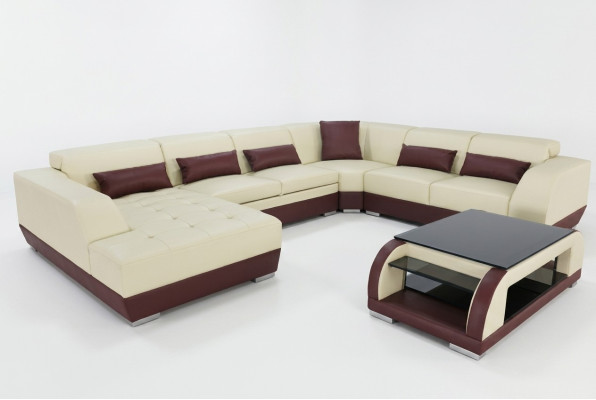 Leder Sofa Couch Polster Eck Designer Wohnlandschaft Garnituren Eck Neu Garnitur
