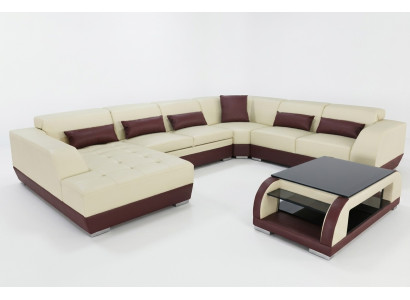 Leder Sofa Couch Polster Eck Designer Wohnlandschaft Garnituren Eck Neu Garnitur