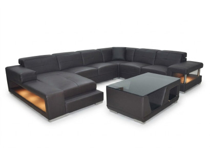 Sofa Garnitur Polster Sitz Set Ecksofa Couchtisch Sofa Leder Couchen Neu G8017