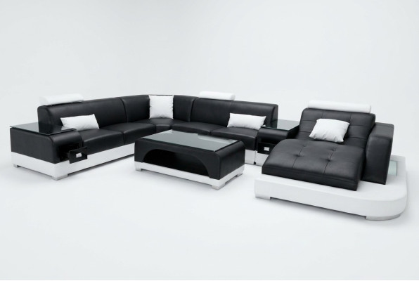 Leder Eck Sofa Eck Wohnlandschaft Garnitur Design Modern Couch Sofas UForm G8009