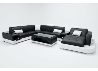 Leder Eck Sofa Eck Wohnlandschaft Garnitur Design Modern Couch Sofas UForm G8009