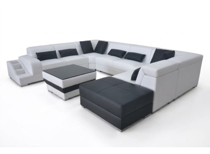 Leder Eck Sofa Eck Wohnlandschaft Garnitur Design Modern Couch UForm G8008 Sofas